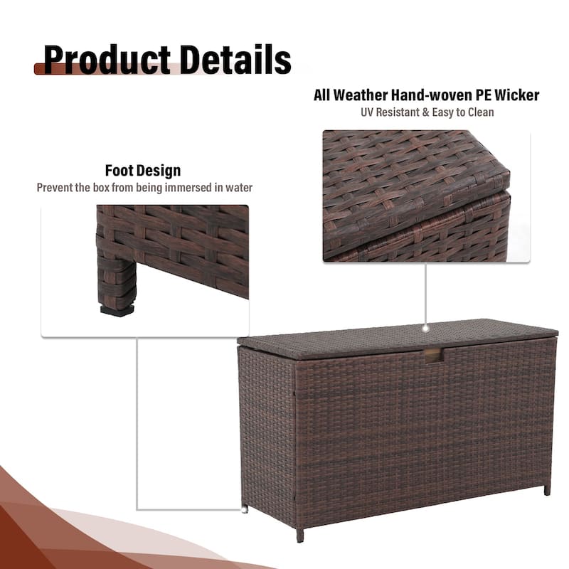 125 Gallon Waterproof Large Resin Deck Box Indoor Outdoor Lockable Storage Container for Patio Furniture, Toys and Garden Tools