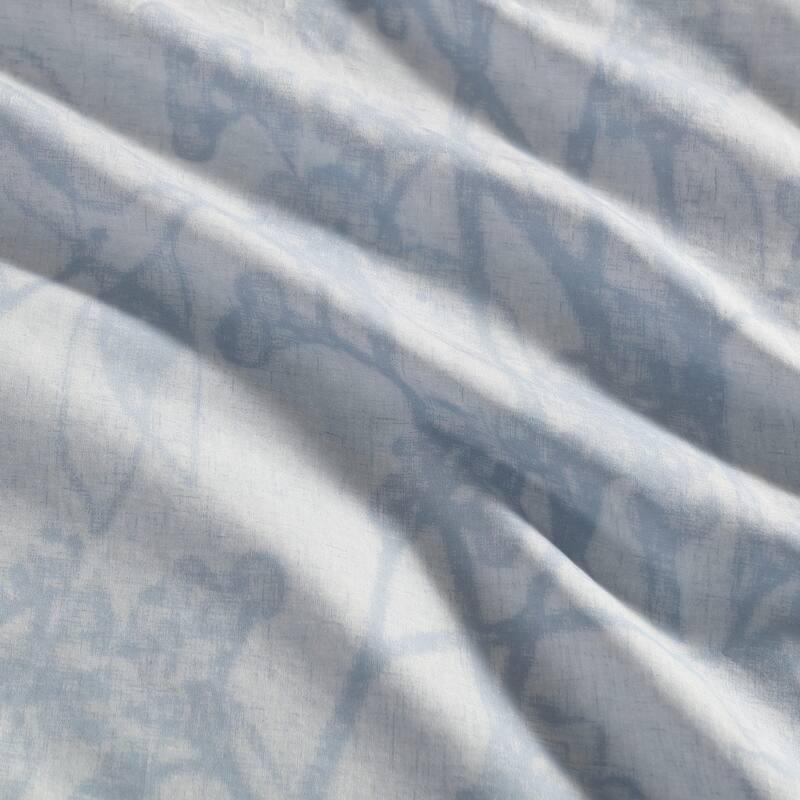 Calvin Klein Bayberry Washed Percale Cotton Reversible Duvet Cover Set Breathable (Blue, 3 Piece)