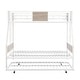 preview thumbnail 5 of 10, Brown+White Twin over Full Metal Bunk Bed with Trundle and Storage