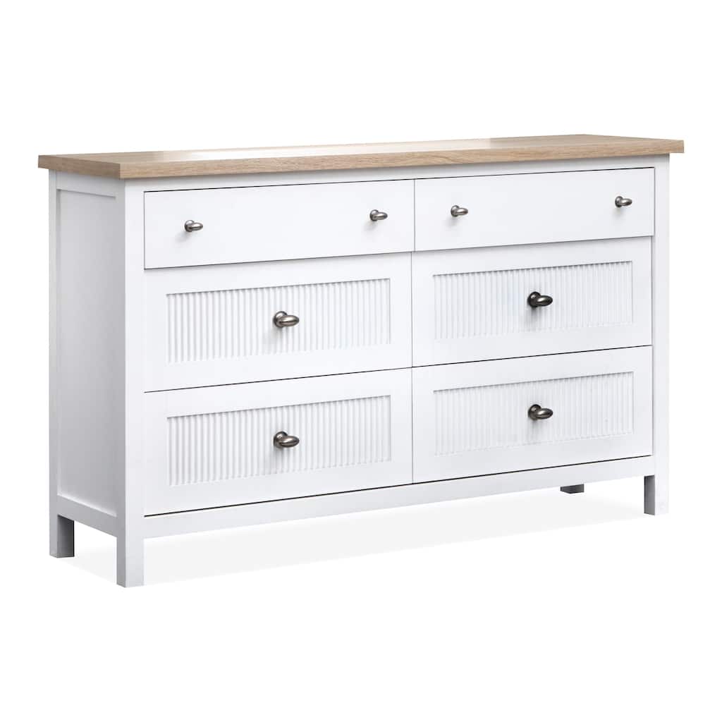 Salt Life Home Windmill Harbour White Whisp And Sand Double Drawer Dresser