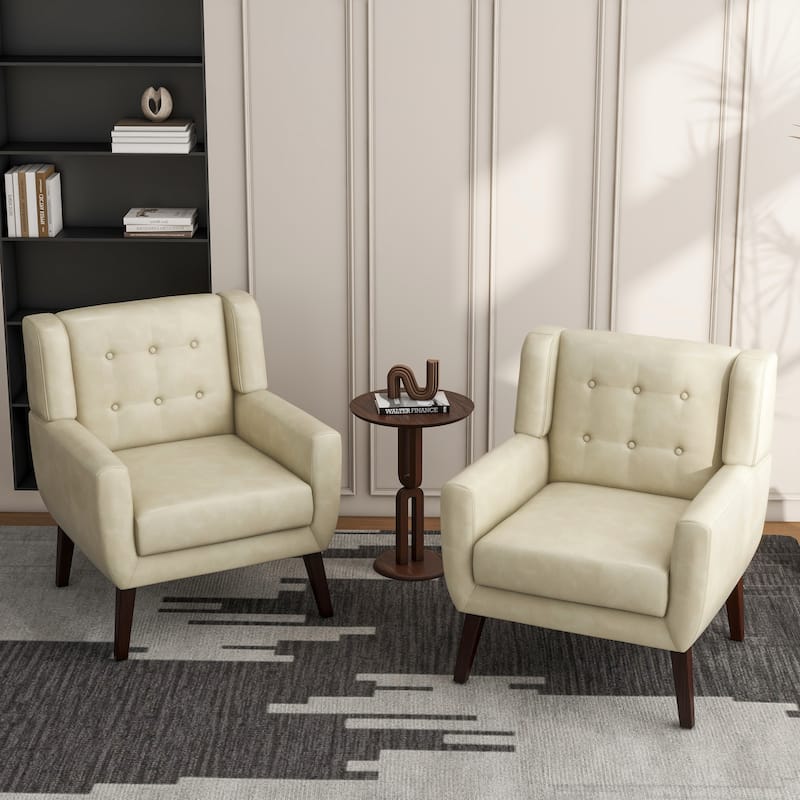 Cotton/ Linen Look Fabric Modern Accent Chair Armchair