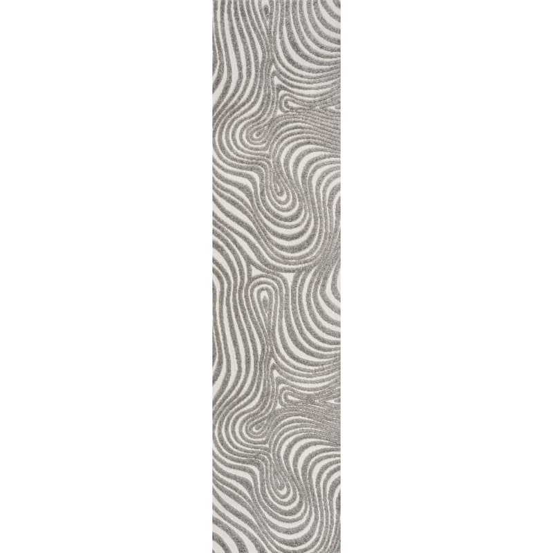 JONATHAN Y Nordby Abstract Groovy Striped Area Rug - 2 X 8 - Gray/Ivory