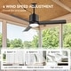 preview thumbnail 14 of 14, 42 Inch Outdoor Ceiling Fan with Light, Dimmable LED, Reversible DC Motor, 6-Speed Remote Control, Matte Black Patio Fan