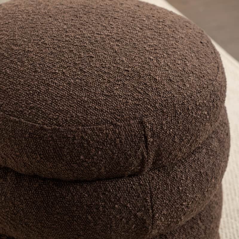 Boucle Round Ottoman Footrest Stool