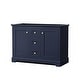preview thumbnail 18 of 17, Wyndham Collection Avery 48" Double Free Standing Vanity Cabinet Only Dark Blue / Brushed Gold Hardware