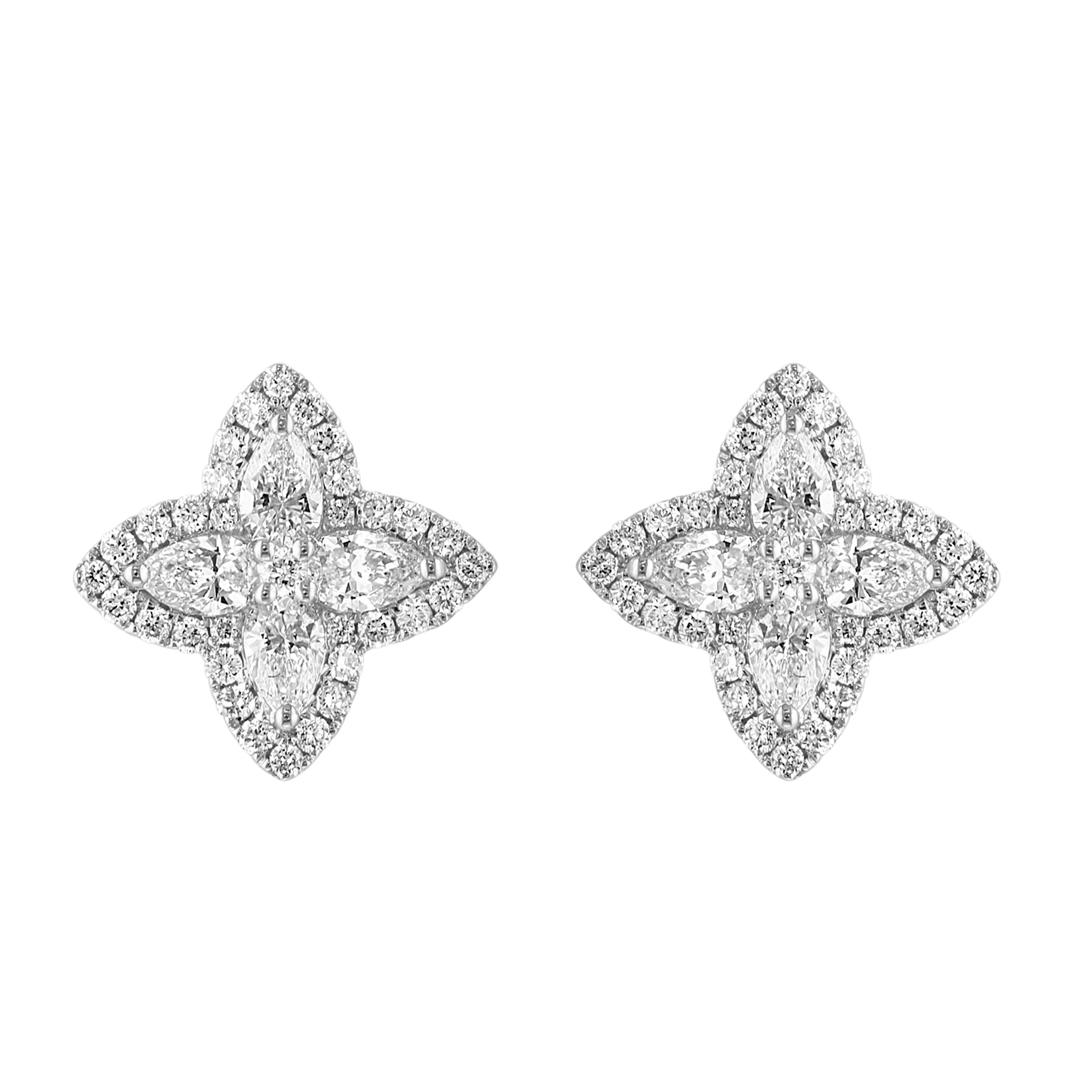 EFFY Women's 14k White Gold Lab Grown Diamond Marquise Earrings