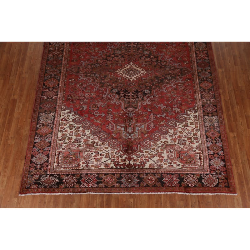 Vintage Geometric Heriz Persian Traditional Area Rug Wool Hand-knotted - 8'5" x 11'1"