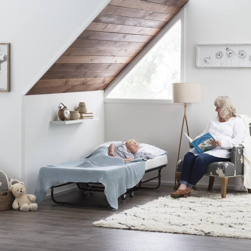 Brookside Rollaway Bed with Memory Foam Mattress