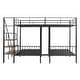 preview thumbnail 11 of 18, Full over Twin-Twin Triple Bunk Bed with Storage Drawers and Staircase for Optimal Space Utilization