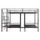 preview thumbnail 27 of 28, Modern Full over Twin-Twin Triple Bunk Bed with Storage Drawers and Staircase for Dorm, Bedroom, Convertible into 3 Beds