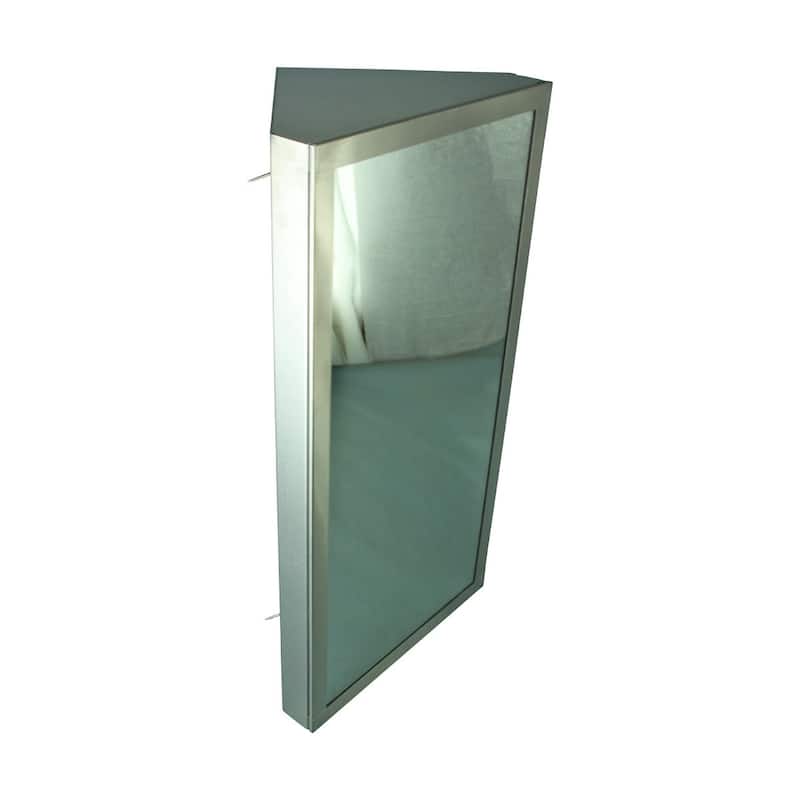 Corner Medicine Cabinet 23.62" x 11.87" Stainless Steel with Mirror Hardware Opens Left to Right (Set of 2) Renovators Supply