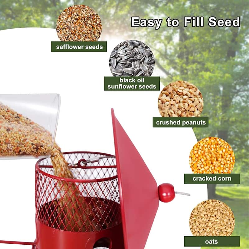 Javlergo Hanging Wild Bird Feeders for Outdoors, Squirrel Proof, Large Capacity Outside Bird Feeder