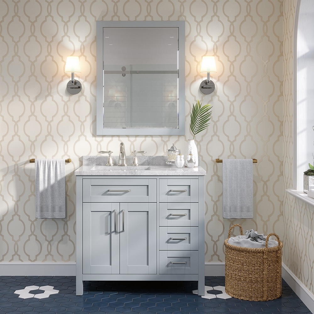 Shop Tahoe 36 In Vanity In Dove Grey With White Cultured Marble Top And Mirror Overstock 14290285
