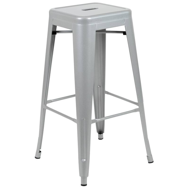 Metal 30-inch High Indoor Stackable Bar Stool (Set of 4)