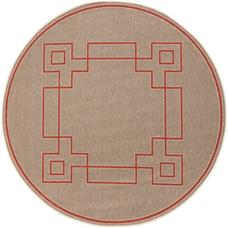 Livabliss Odette Greek Key Border Indoor/ Outdoor Area Rug