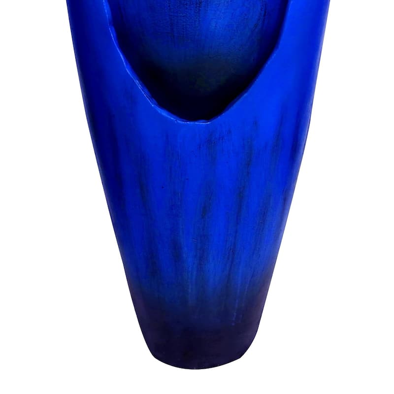30.7" High Concrete Jar Water Fountain Outdoor, Garden Vase Water Feature - 30.7"H