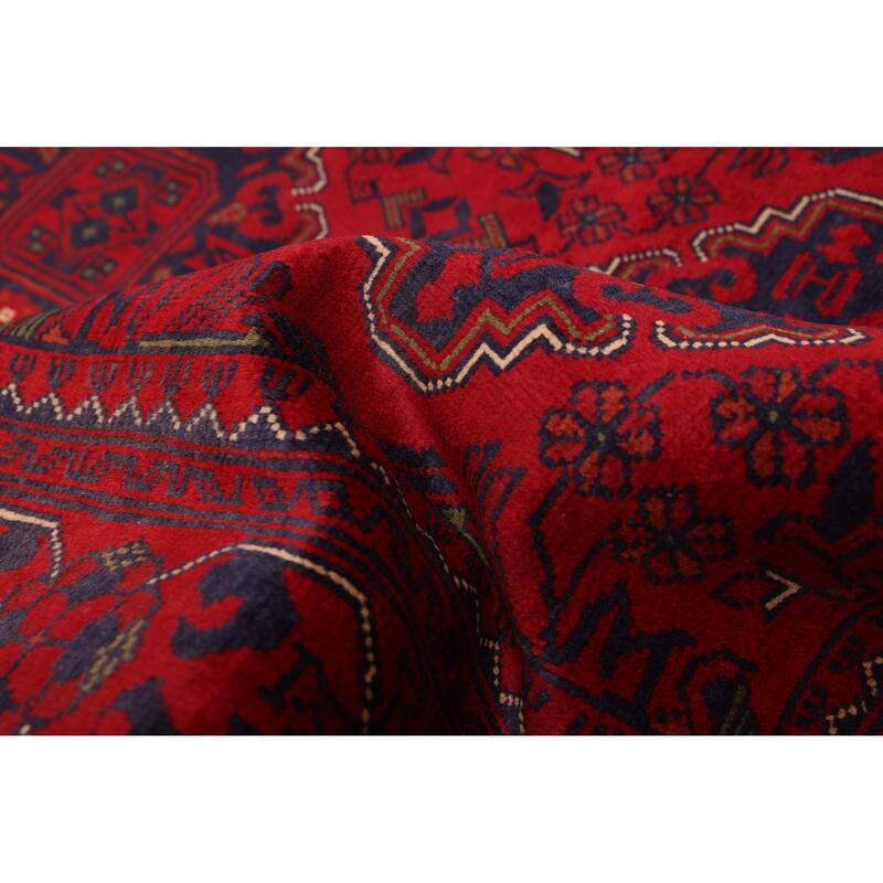 ECARPETGALLERY Hand-knotted Finest Khal Mohammadi Red Wool Rug - 3'1 x 7'0