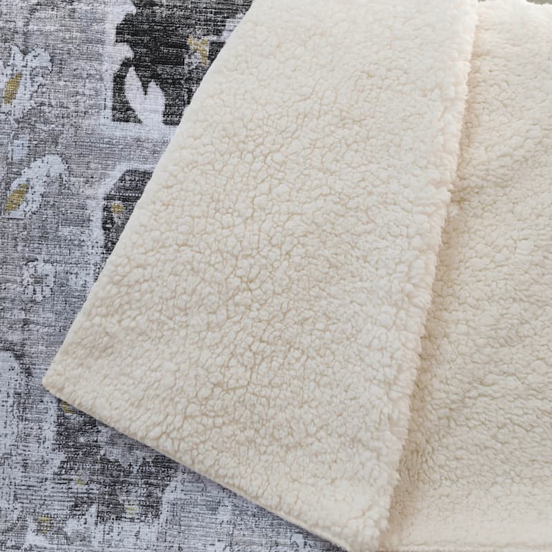 Premium Machine Washable ASB93 Traditional Medallion Sherpa Throw Blanket