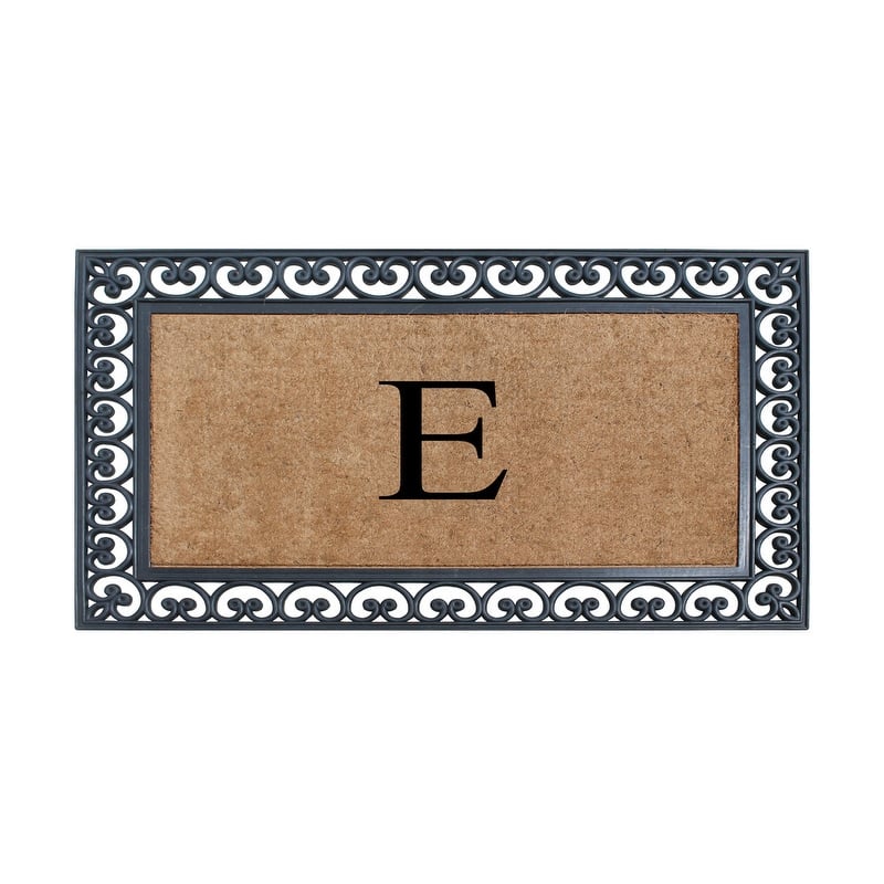 A1HC Natural Rubber and Coir Monogrammed Front Porch Entry Doormat 30"X48"