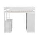preview thumbnail 29 of 34, Elegant Wood Twin Size Loft Bed with Wardrobes and 2-Drawer Desk with Cabinet, Sturdy Construction & Safety Guaranteed, Gray