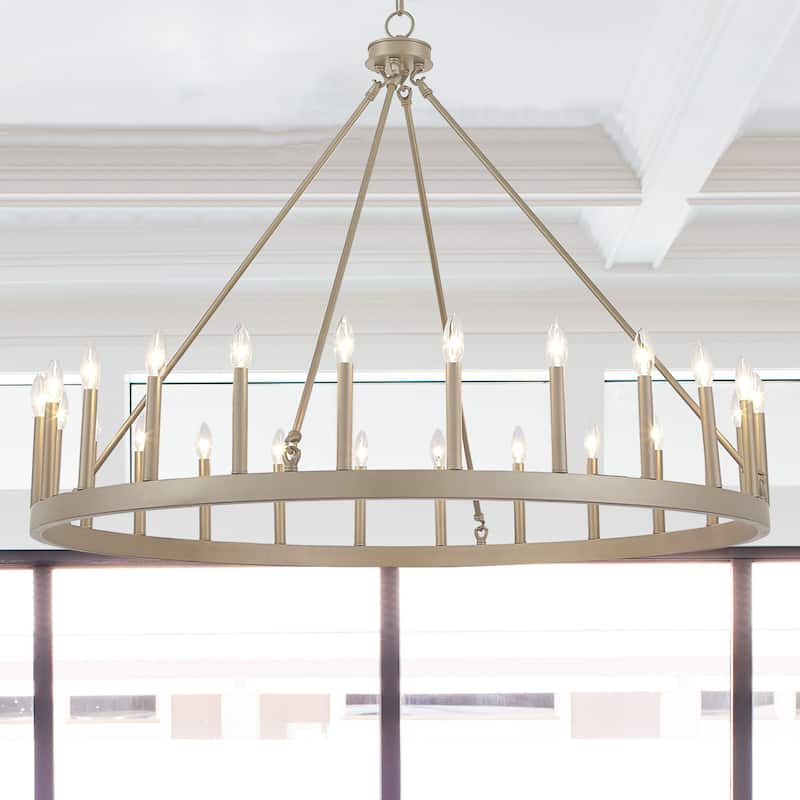 Acroma 24-light 47In Modern Farmhouse Large Wagon Wheel Chandelier