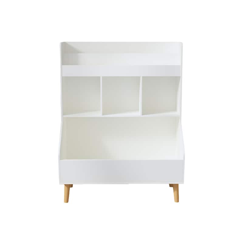 Kids Bookshelf and Toy Storage with Legs,Bookcase Display Stand, for,Bedroom, Nursery,Kids Room,Living Room,White