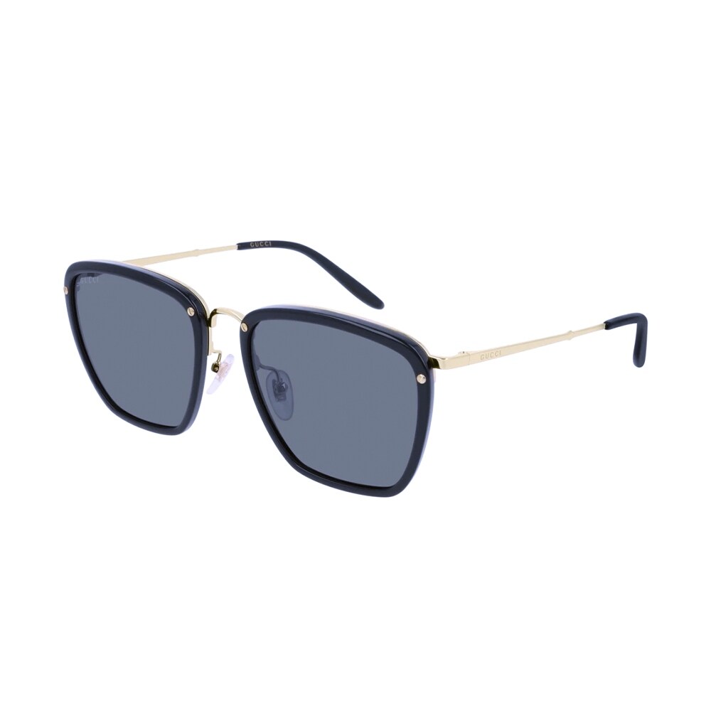 Shop Gucci Men S Gg Logo Square Sunglasses Black One Size Overstock 31632709