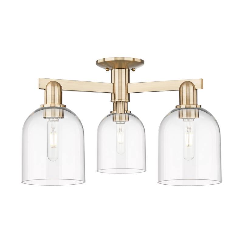 Innovations Lighting 716-3F-12-23 Bella Semi-Flush Bella 3 Light 23" - Champagne Bronze / Clear