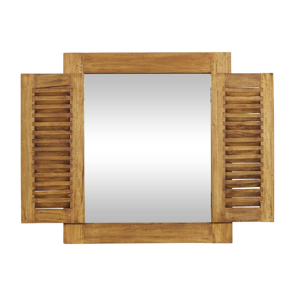 Wood Wall Mirror - Brown - Roche River Decor