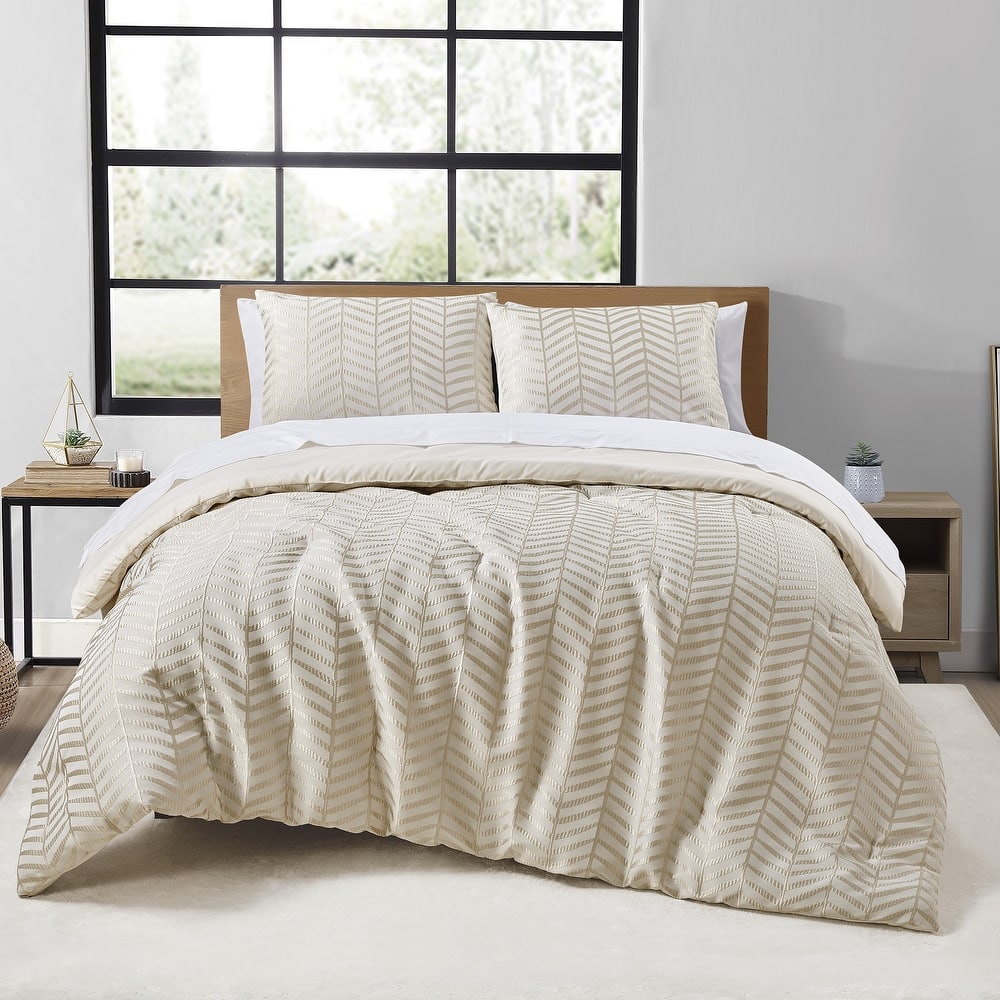 Anne Klein Wallingford 3-Piece Reversible Cotton Sateen Comforter Set