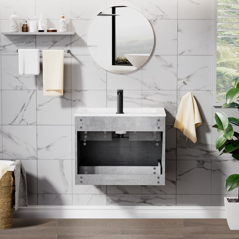 Wall Mounted Bathroom Vanity Sink Combo Cabinet Vanity Set