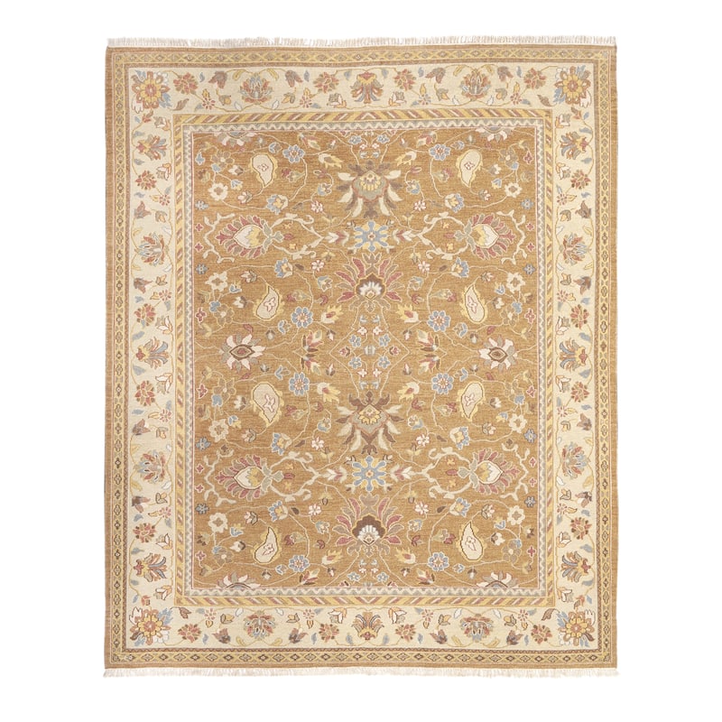 Gold/Beige Soumak Flatweave Area Rug - 6'3" x 9'3" - Gold/Beige