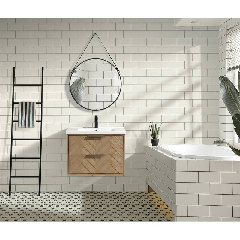 Ari Bath Carlsbad 30" Floating Bathroom Vanity Weathered Fir