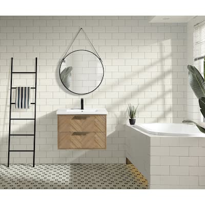 Ari Bath Carlsbad 30" Floating Bathroom Vanity Weathered Fir