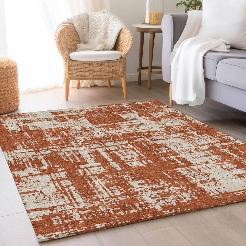 Premium Washable Super Soft Abstract Pixel Mayfield Rug - Paprika - 2'6" x 3'10"