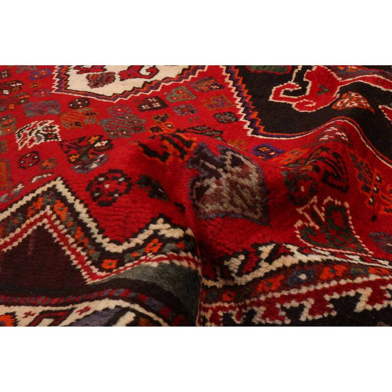 ECARPETGALLERY Hand-knotted Melis Vintage Red Wool Rug - 5'6 x 8'5
