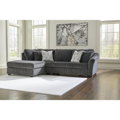 Signature Design by Ashley Biddeford Gray 2-Piece Sectional with Chaise - 120"W x 75"D x 40"H