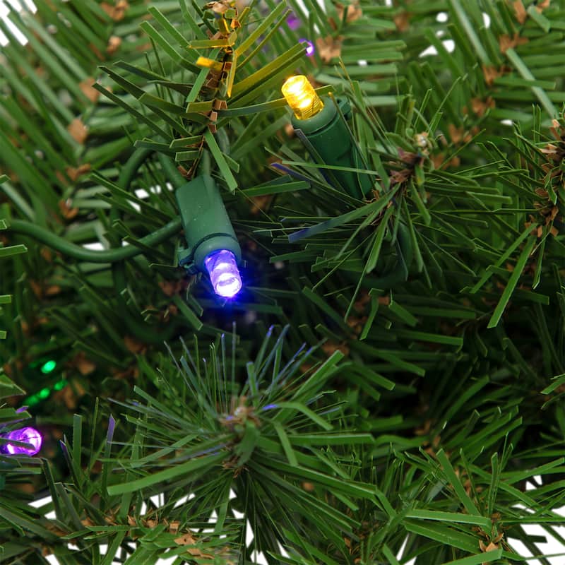 24" Pre-Lit Northern Pine Artificial Multi-Color LED Lights Christmas Wreath