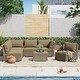 preview thumbnail 14 of 19, Corvus Oreanne 7-piece Patio Rattan Sectional Conversation Set