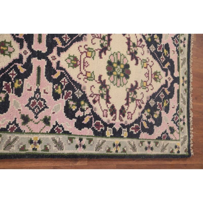 Pink Heriz Serapi Oriental Runner Rug Wool Carpet - 2'7"x 7'11"