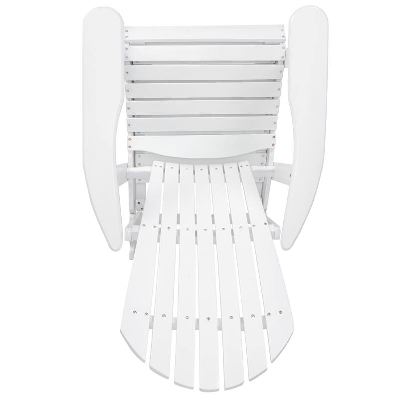 Rustic Acacia Wood Foldable Adirondack Chairs with Footrest