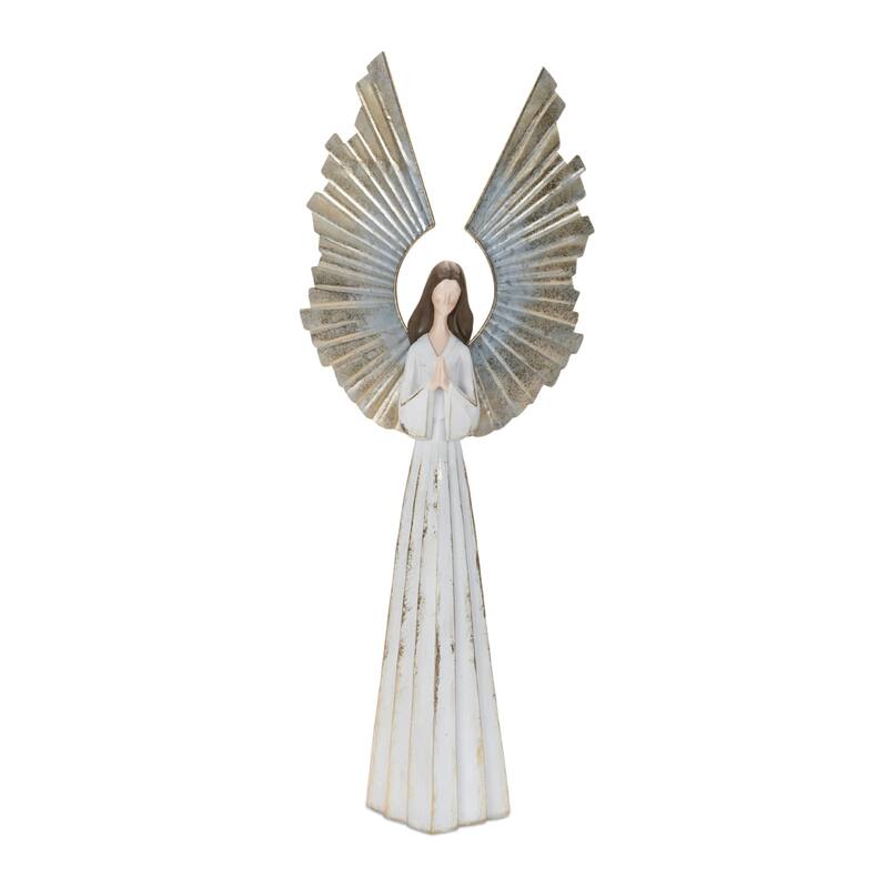 Angel Christmas Statue - 36" - White and Gold