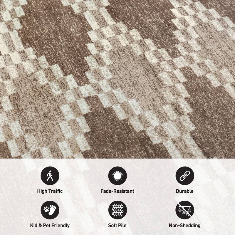 Southwestern Geometric Durable Area Rug, Perfect for Any Room