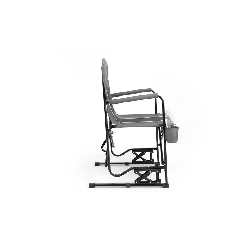 Outdoor Freestyle Rocker Camping Chair Portable Folding Rocking Chair with Solid, Durable Armrests