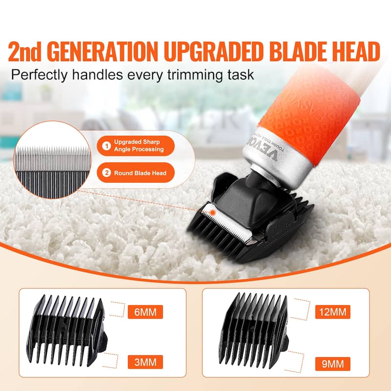 VEVOR Carpet Trimmer with Shearing Guide,200W,for Handmade Rug Cleaning and Tufted Rug Bed