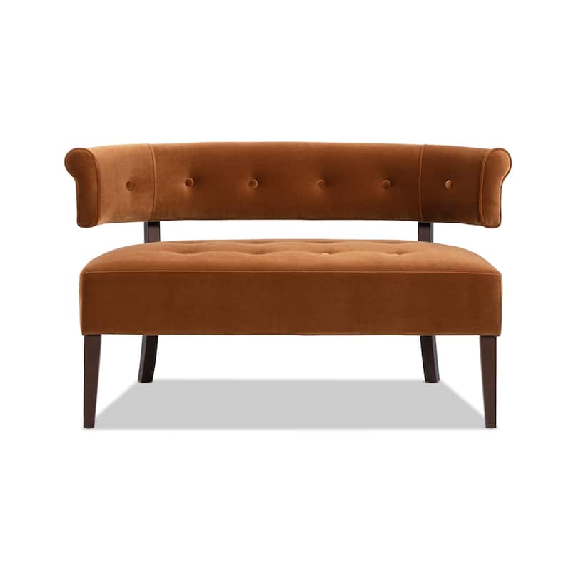 Roll Arm Tufted Bench Settee,Performance Velvet
