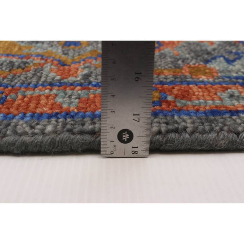 ECARPETGALLERY Hand-knotted Jules Serapi Dark Grey Wool Rug - 7'10 x 10'2