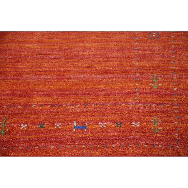 Gabbeh Indian Area Rug Hand-Knotted Tribal Oriental Wool Carpet - 4'10" x 7'7"