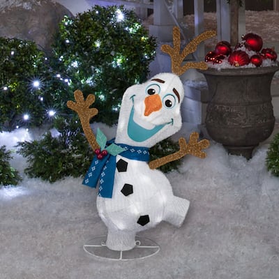 Holiday Shimmering Magic Tinsel Yard Sculpture-Olaf-20"-Disney