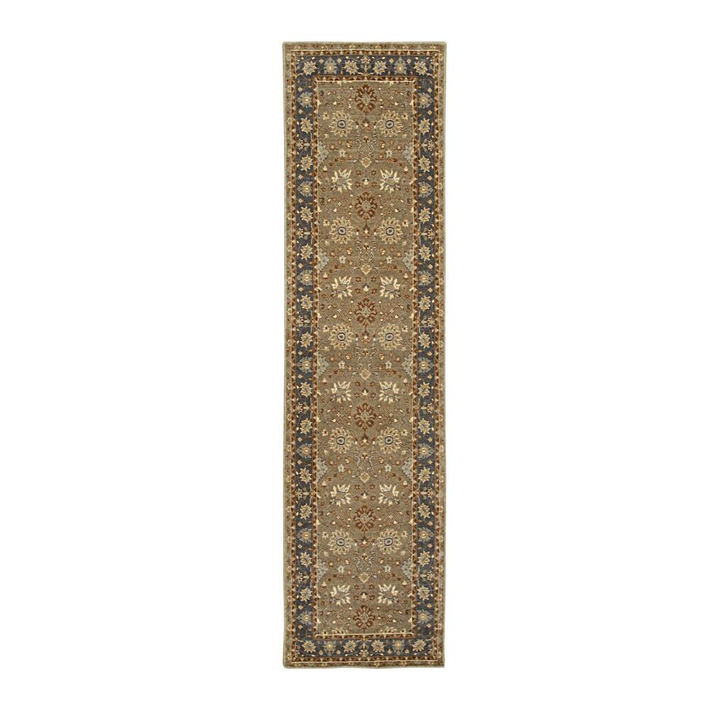 Beige Hand Crafted Wool Rug, 2'6 x 9'10, Soft Cozy Accent Rug - L